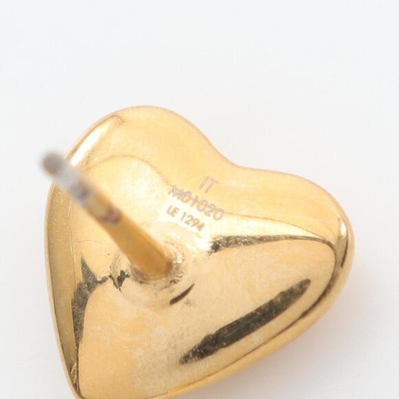LOUIS VUITTON Gold Heart Earrings - Picture 4 of 5